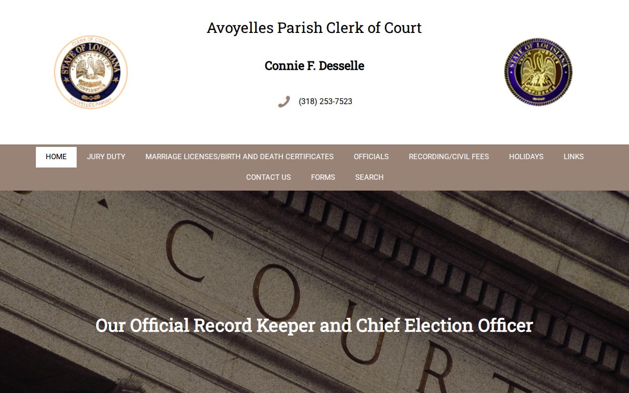 Avoyelles court docket Clerk search access